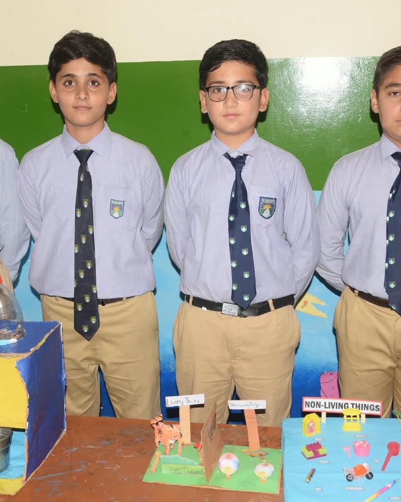 Boys presenting their science exhibition project